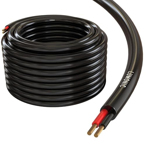 Lumonic Lautsprecherkabel 25m Schwarz | 2x 1,5mm² CCA | HiFi Boxenkabel | Audio Rundkabel | Profi PA Installations- Audio- Rundkabel