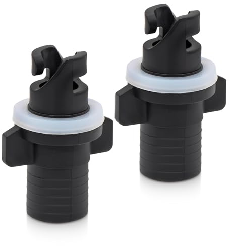 Zliger Raccord de Tuyau pour Pompe à Pied Marine en Deux Parties, Raccord de Valve d'air en Plastique, Adaptateur de Valve de Gonflage, Raccord de Tuyau pour Pompe de Kayak Gonflable (Noir)