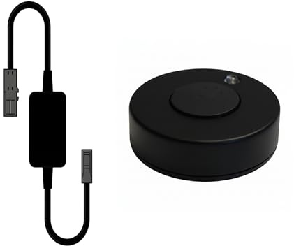 kalb - Variateur d'intensité sans fil MonoDot - 32 mm - Interrupteur rond - Interrupteur LED sans fil - 12/24 V CC - Bouton sans fil pour montage en saillie / montage en saillie - Avec contrôleur