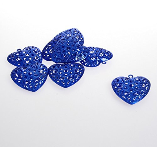 Metallherzen zum Hängen - blau - 6 cm - 12 Stück - 92014 70 (1,27€/Stück)