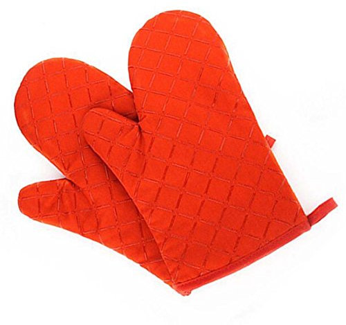 Ancdream Cooking Series Resistente al Calor/Guantes de Silicona de Aislamiento Pot Holder Horno Mitt para Barbacoa/Horno/Panadería - Naranja