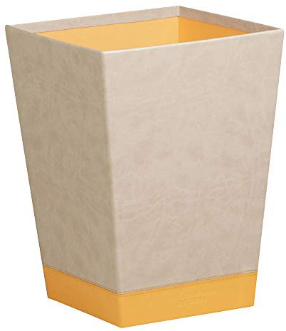 Rhodia 318825C Papierkorb (24 x 24 x 32 cm, Kunstleder, elegant und praktisch, ideal für Ihr Büro) 1 Stück, beige