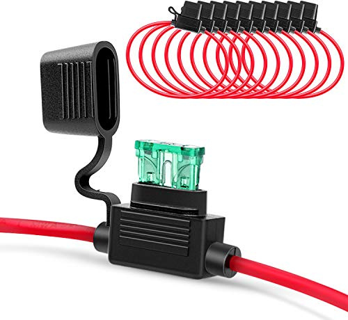 Nilight Lot de 10 porte-fusibles supports en ligne NI-FH01 2,08 mm², faisceau de câblage ATC/ATO 30 A, pour utilisation automobile