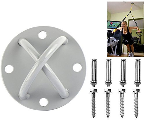 Qiorange Deckenhalterung Wandhalterung Deckenbefestigung für Schlingentrainer Suspension Trainer Slingtrainer Boxsäcke oder auch Hängematten bis ca. 250kg belastbar mit Schrauben (Typ D 1 Pcs)