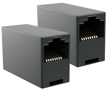 PerfectHD 2x Netzwerk Kupplung - RJ45 - Netzwerkkabel Verbinder Ethernet Kabel Adapter - RJ45 Buchse auf Buchse - Schwarz - 2 Stück