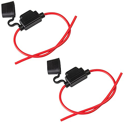 ECENCE 2x Sicherungshalter KFZ LKW Motorrad Boot Sicherungs Halter PKW 14AWG max.20A Flachsicherung Halter für Auto Wohnmobil Camper
