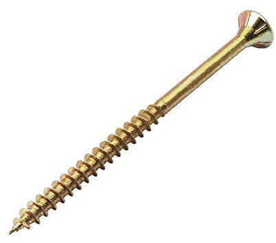 Spanplattenschrauben 4,0 x 60 mm Holz Schrauben Torx verzinkt gelb Flach Senkkopf Fräsrippen