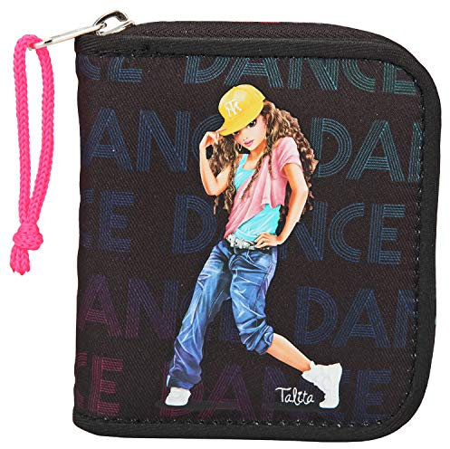 Depesche 10998 TOPModel - Portemonnaie im schwarzen Dance Design, Geldbörse mit Fächern für Münzen, Scheine und Karten, ca. 3 x 12 x 10 cm