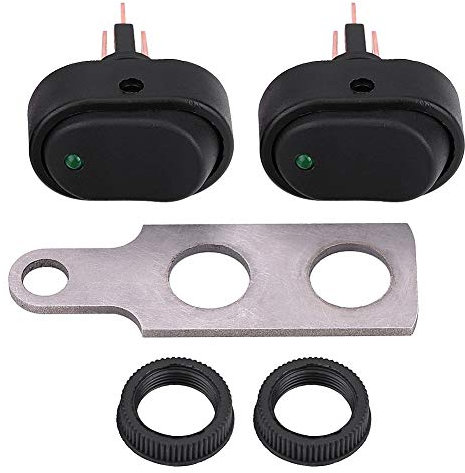 KIMISS Interruptor de faro universal 12V para motocicleta, moto scooter, faro LED, interruptor de encendido y apagado con indicador(UNA)