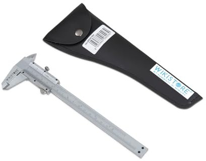 WIKISTORE CALIBRO PROFESSIONALE COMPOSTO NONIO AVVITATO 150 mm, Calibro ventesimale con becchi da 40 mm, Calibro acciaio bloccaggio a vite, Lettura 1/20° 0,05 MM / 1/128, Attrezzo da lavoro preciso