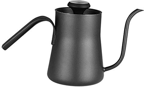 Tubayia Edelstahl Schwanenhals Wasserkocher 400ml Wasserkessel Kaffeekessel mit Thermometer