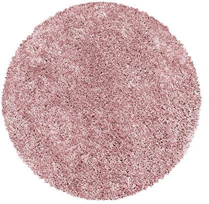 Teppium Tapis Salon Moderne Adulte Tapis Chambre Rose-2 120 cm Rond - Shaggy Tapis Poil Long Salle de Séjour Concevoir Unicolore Tapis Moelleux et Doux - Tapis Cuisine Moquette Salon