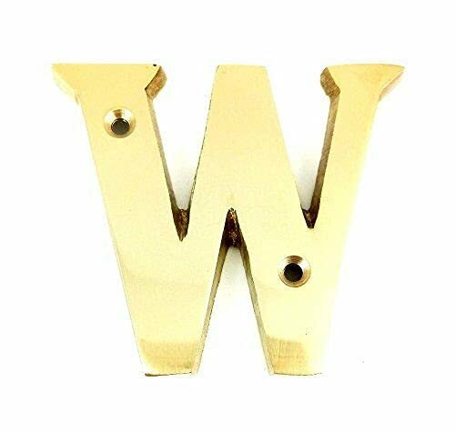 Ironmongery Solutions® House Door Letters A to Z in Polished Brass - Fit To All Types of Door 50mm (W)