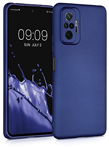 kwmobile Case kompatibel mit Xiaomi Redmi Note 10 Pro Hülle - Schutzhülle aus Silikon metallisch schimmernd - Handyhülle Metallic Blau