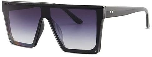 Dollger Sonnenbrille UV400 Schutz Herren Damen Vintage Sonnenbrillen Sportbrille, Ultra-Leicht Rahmen Schutzbrille Rechteck Flat Top Retro Sunglasses Autofahren Golf Fahrradbrille (grau)