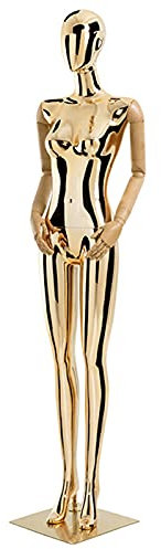 LJHA Mannequin Weibliche Gold Volle Schaufensterpuppe, Schneiderpuppe Pinnbar Einfach zu Montieren und zu Demontieren, Gestuftes Display Regal Zeremonielle Robe Schaufensterpuppe Kunst