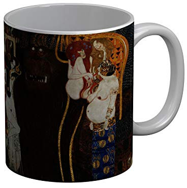 Keramische Becher 325ml Gustave Klimt Die Kräfte des Bösen und die drei Gorgonen (1902)
