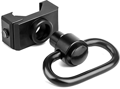 SBGJMY QD Sling Swivel Mounting Adapter,Button Tactical Strap Buckle Swivel Loop Accessories for 20mm Picatinny Rail System (Black)