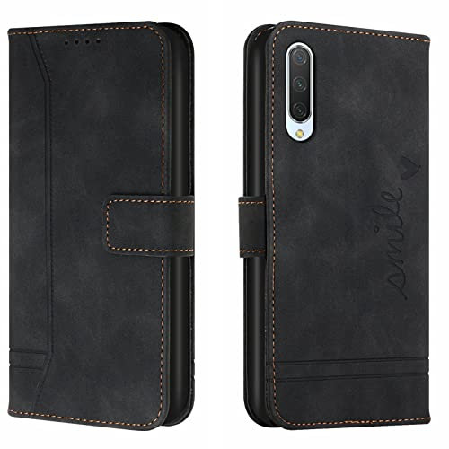 Lihondar Kompatibel mit Xiaomi Mi 9 SE Hülle, Handyhülle Xiaomi Mi 9 SE, Premium Leder Klappbar Schutzhülle Tasche Wallet mit Brieftasche [Ständer] [Standfunktion] Cover Flip Case Klapphülle (Schwarz)