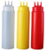 Danlai 3pcs Ketchup Squeeze Bottle Set with 3 Nozzles for Restaurant Kitchen, Countertop, Modern, Compact