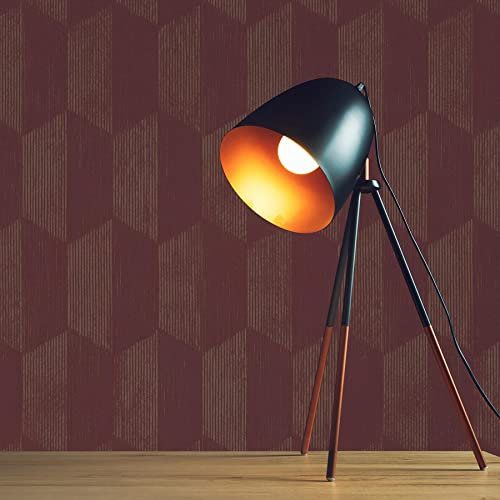 TADESSI Tapete 3D Optik Tommaso M1-No.3471 | Vliestapete | Rot | Gold | Grafik | Modern | Geometrisch