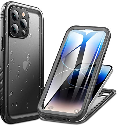 Cozycase für iPhone 14 Pro Wasserdichte Outdoor Hülle - 360 Grad Panzerhülle Stoßfest Komplettschutz Staubschutz 【2m Sturzfest Protective Hardcase】Wasserfest Handyhülle mit Kameraschutz/Displayschutz