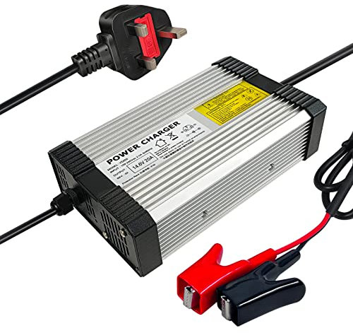 YZPOWER 14.6V 20A LiFePO4 Battery Charger, 12V LiFePO4 Lithium Iron Battery Maintenance Smart Charger For Boats RVs, Commercial Vehicles, Deep Cycle Rechargeable Batteries