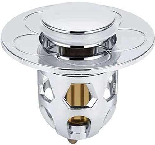 SunaOmni 2022 Le Plus Récent Bouchon Anti-fuite Universel Pour Tête De Lavabo, Noyau Rebondissant Égouttoir Galvanoplastie, Bassin Piscine, En Cuivre, Type Poussoir, Fuite À, Argent