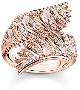 THOMAS SABO Ring Phönix-Flügel mit rosa Steinen roségold 925 Sterlingsilber, 750 Roségold Vergoldung