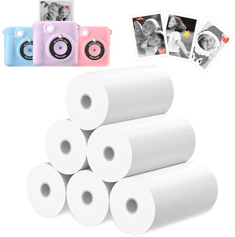 Kids Instant Print Camera Photo Papers, 6 Rolls, 2.2Inch, BPA Free, Thermal Printing Refills Without Toner