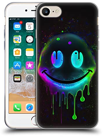 Head Case Designs Offizielle Wumples Drip Smiley Kosmische Kunst Gelhülle [Militärischer Schutzgrad] Kompatibel Mit Apple iPhone 7/8 / SE 2020 & 2022 Und Kompatibel Mit MagSafe