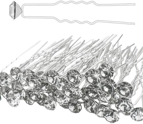 PLABBDPL 30 Pezzi Forcine Capelli, Accessori Punti Luce di strass per donna, mollette Matrimonio Nuziale Copricapo Fermagli di Cristalli