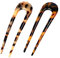2 Pcs U Shaped Hair Pins French Style 2 Prong Updo Women Tortoise Shell Hair Fork Suitable Hairstyle Accessories for Girl