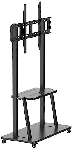 CASEGO Black Movable TV All-in-1 Bracket with Storage Tray Load-bearing Strong Safe Buckle Suitable for 50-98 Inch Screens