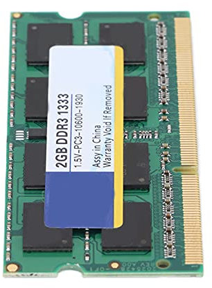 Memoria Portátil Duradera DDR3 Ram, Potente Rendimiento Estable, 204 Pines, Ancho De Banda PC3-10600 / PC3-12800, para Portátiles De Trabajo para Juegos (1333Mhz 2GB)