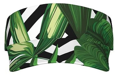 DJnni Green Leaves of Palm Tree Tropical Plant Sunscreen Visor Cap Sports Adjustable Baseball Cap for Women and Men Sweat Absorption Fashion