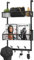 Anfeichen Over The Door Hooks Organizer, Waterproof Hanger Towel Rack with 7 Hooks and 2 Mesh Baskets, Over Door Organizer for Barthroom Kitchen (Black)