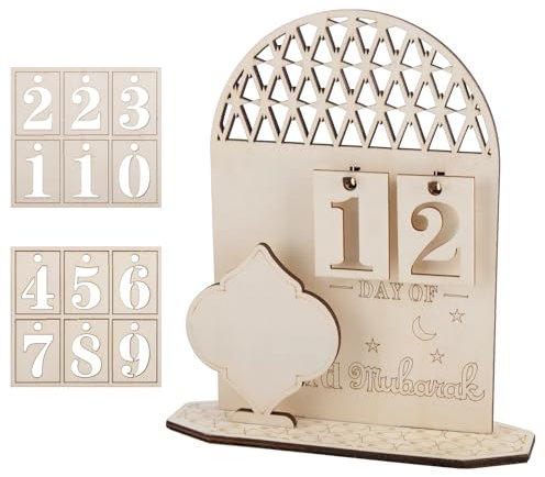 Yumcute Ramadan Adventskalender, Ramadan Kalender Holz Adventskalender Kinder 30 Tage Ramadan Deko Kalender für Ramadan und Eid Ramadan Kareem Tischdekoration