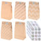 20 STK Papiertüten Kindergeburtstag Tüten, Geschenktüten Kraftpapiertüten, Braun Beutel Papier Tüten, Geschenk Tüten für Adventskalender Tüten, Hochzeit Verpackungstüten, mit 48 Aufkleber