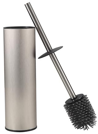 KLDKLD Toilet Brush and Holder Set Premium Material Toilet Bowl Cleaner Free Standing Toilet Bowl Brush and Holder 1pack Brushed Nickel