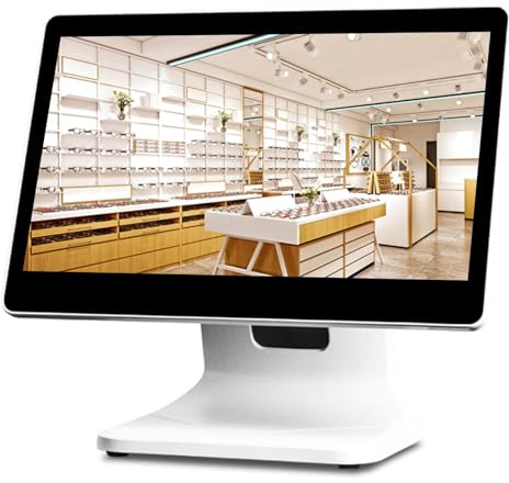 Kitchen POS System Printer 15.6” Touch Screen Computer Monitor - Small Business Custom Screen POS System with 4GB RAM 64G SSD for Office