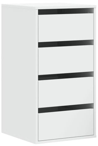 vidaXL Commode d'angle Blanc 40x41x76 cm Bois d'ingénierie, Commode à tiroirs, classeur, Armoire à tiroirs, Armoire de Rangement, Buffet