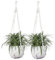 GNEGNI LIFE 2er Set Makramee Blumenampel, Pflanzenhänger 114cm Extra Lang Boho Deko Baumwollseil Hängeampel Pflanzen Halter für Draußen Innen Balkon Garten Haus Dekoratio