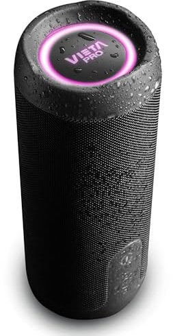 Vieta Pro Altavoz Bluetooth 5.3 Potente 25W, Resistente al Agua, 13H Batería, Micrófono, Aux-In, USB Tipo C, TWS, Compatible con Alexa | Altavoz Portátil Goody 4. Negro