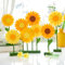 SUNBEAUTY 8 PCS Sonnenblume Orange Filz Centerpieces Sonnenblume für Tische Blume Geburtstag Party Dekorationen Sonnenblume Dekorationen für Mädchen Geburtstag Baby Shower Hochzeit