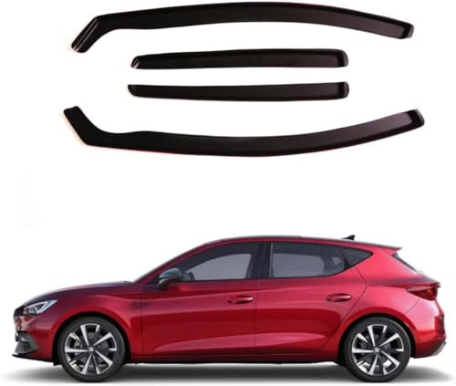 DXQxue Windabweiser für SEAT Leon Cupra MK4 2020, Autofenster Regenschutz, Regenabweiser, Anklebbare Deflektoren Aerodynamisch