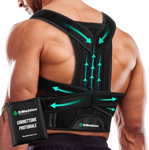 Dimedsion Corrector postura espalda hombre y mujer| Corrector de espalda hombre con bolsa, corrector de postura espalda mujer transpirable, corrector postura espalda mujer, corset espalda recta (M)