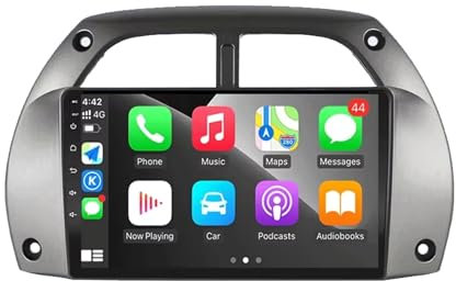 Autoradio senza fili 9 lettore video portatile per Toyota RAV4 Rav 4 2001 2002 2003-2006 Radio con Carplay wireless e Android Auto con FM/GPS Navigation/Voice Phone Bluetooth 5.0(4 Core 4+64G)