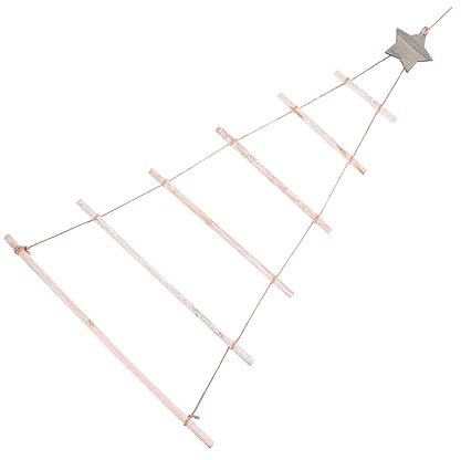 SEWOART Weihnachtsbaum Leiter Holz Hängen Wand Weihnachtszweig Baumleiter Astaufhänger Hängeleiter