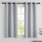 PONY DANCE Scheibengardinen Blickdicht Küchengardinen Kurz Ösenschal 2er Set H 114 x B 106 cm Verdunklungsvorhänge für Kleine Fenster Vorhang Verdunkelung, Silbergrau